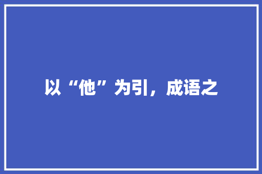 以“他”为引，成语之