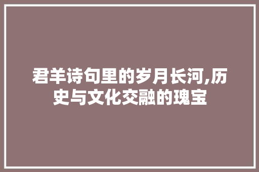 君羊诗句里的岁月长河,历史与文化交融的瑰宝