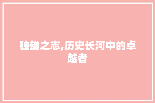 独雄之志,历史长河中的卓越者
