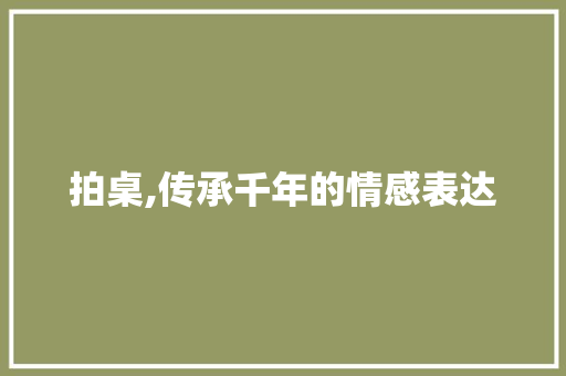 拍桌,传承千年的情感表达 工作总结