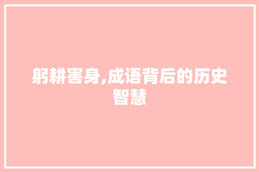 躬耕害身,成语背后的历史智慧