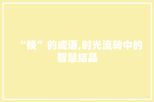 “倏”的成语,时光流转中的智慧结晶