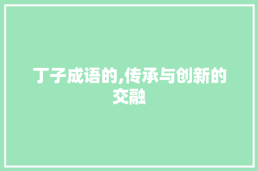 丁子成语的,传承与创新的交融