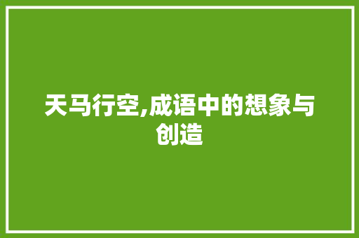 天马行空,成语中的想象与创造