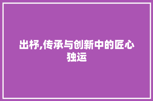 出杼,传承与创新中的匠心独运