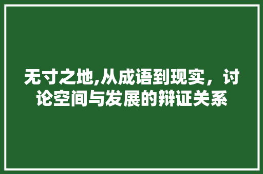 无寸之地,从成语到现实，讨论空间与发展的辩证关系