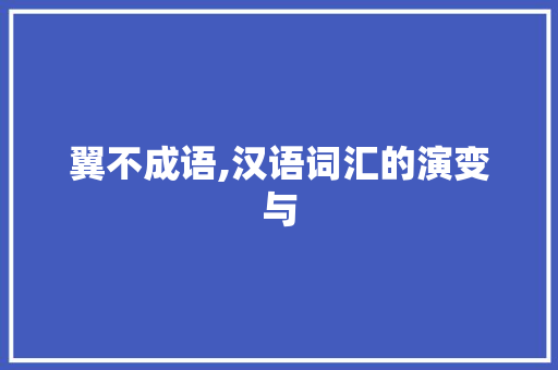 翼不成语,汉语词汇的演变与