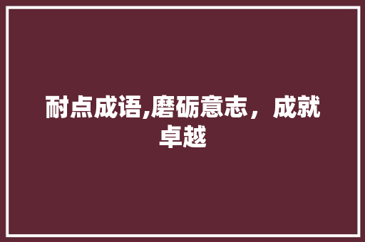 耐点成语,磨砺意志，成就卓越 合同范本