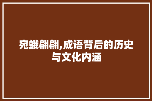 宛蛾翩翩,成语背后的历史与文化内涵