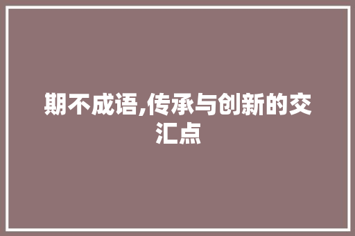 期不成语,传承与创新的交汇点