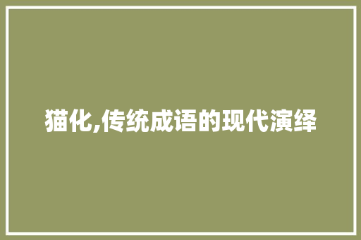 猫化,传统成语的现代演绎