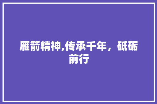 雁箭精神,传承千年，砥砺前行