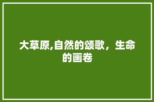 大草原,自然的颂歌，生命的画卷