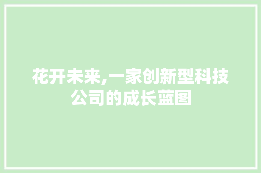 花开未来,一家创新型科技公司的成长蓝图