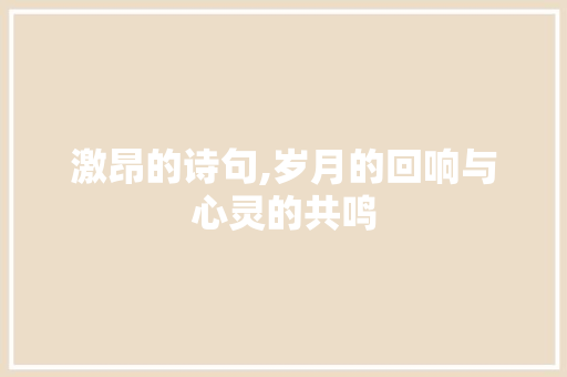 激昂的诗句,岁月的回响与心灵的共鸣