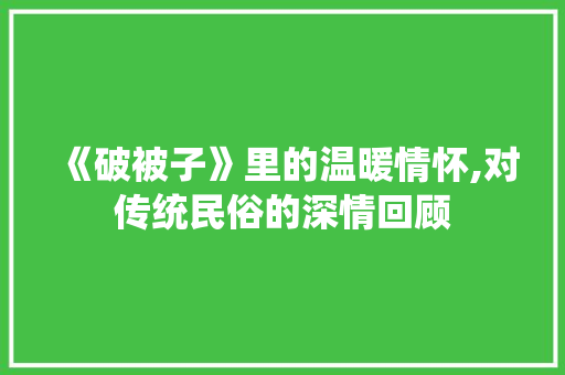 《破被子》里的温暖情怀,对传统民俗的深情回顾