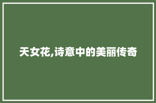 天女花,诗意中的美丽传奇