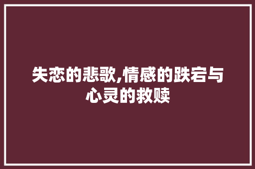 失恋的悲歌,情感的跌宕与心灵的救赎