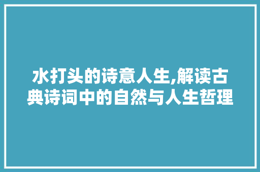 水打头的诗意人生,解读古典诗词中的自然与人生哲理