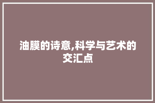 油膜的诗意,科学与艺术的交汇点