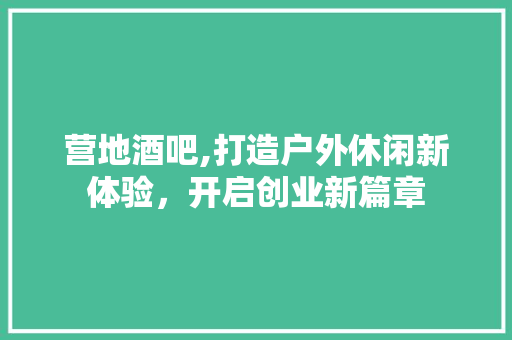 营地酒吧,打造户外休闲新体验，开启创业新篇章