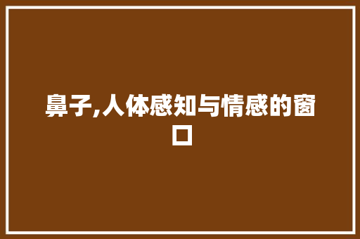 鼻子,人体感知与情感的窗口 名人名言