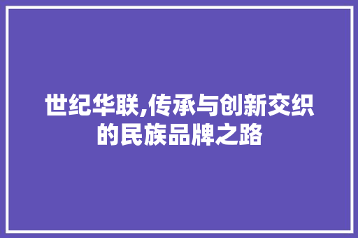世纪华联,传承与创新交织的民族品牌之路
