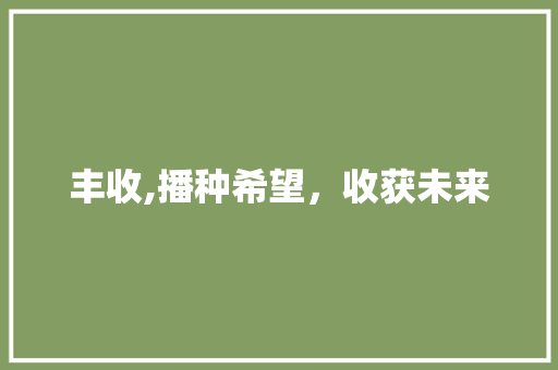 丰收,播种希望，收获未来