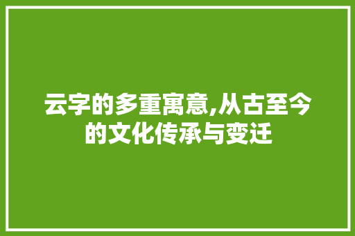 云字的多重寓意,从古至今的文化传承与变迁