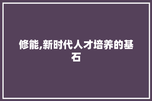 修能,新时代人才培养的基石
