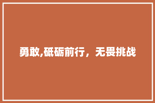 勇敢,砥砺前行，无畏挑战
