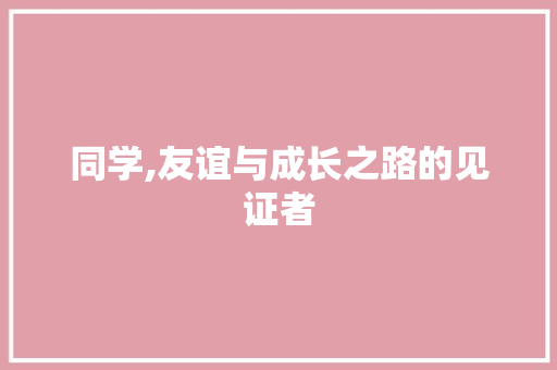 同学,友谊与成长之路的见证者
