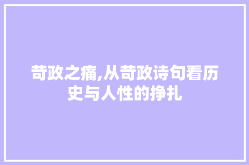 苛政之痛,从苛政诗句看历史与人性的挣扎
