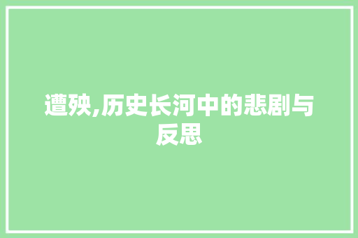 遭殃,历史长河中的悲剧与反思