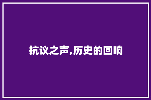 抗议之声,历史的回响