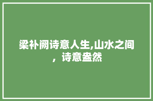 梁补阙诗意人生,山水之间，诗意盎然