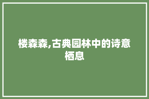 楼森森,古典园林中的诗意栖息