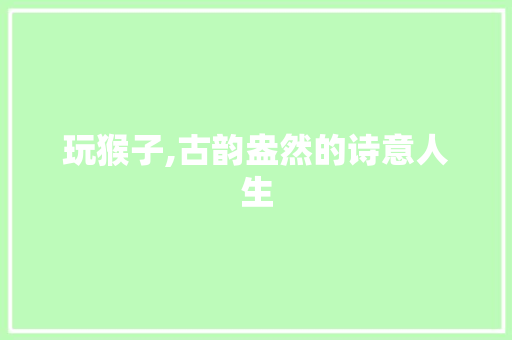玩猴子,古韵盎然的诗意人生