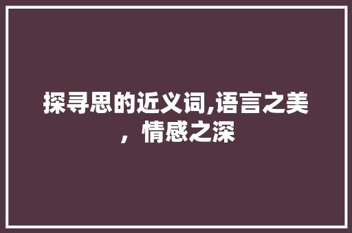 探寻思的近义词,语言之美，情感之深