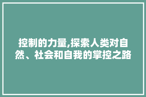 控制的力量,探索人类对自然、社会和自我的掌控之路