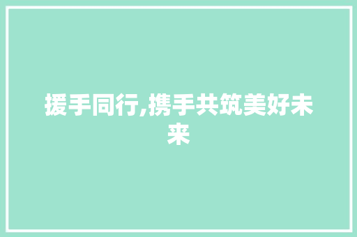 援手同行,携手共筑美好未来
