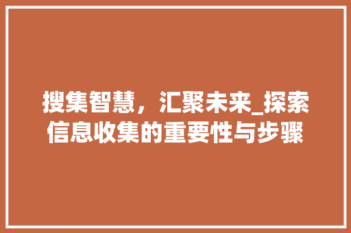 搜集智慧，汇聚未来_探索信息收集的重要性与步骤
