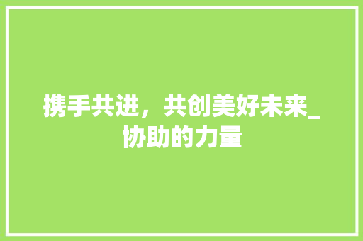 携手共进，共创美好未来_协助的力量