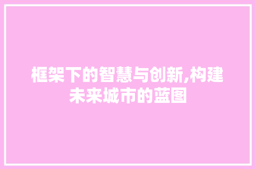 框架下的智慧与创新,构建未来城市的蓝图