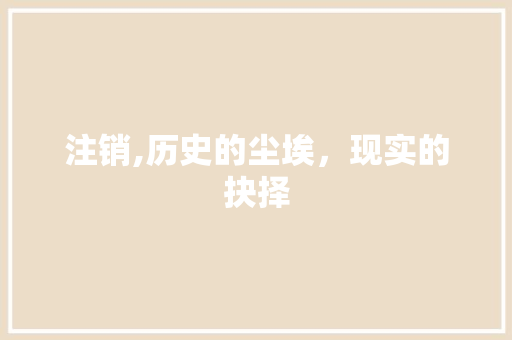 注销,历史的尘埃，现实的抉择