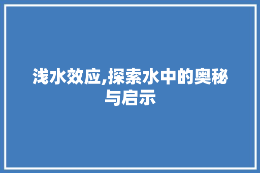 浅水效应,探索水中的奥秘与启示
