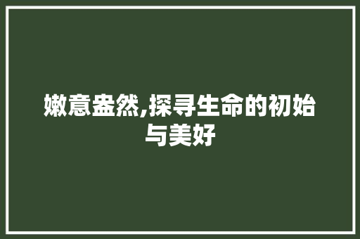 嫩意盎然,探寻生命的初始与美好