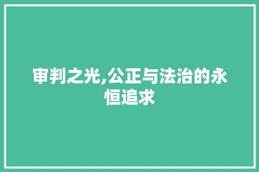 审判之光,公正与法治的永恒追求