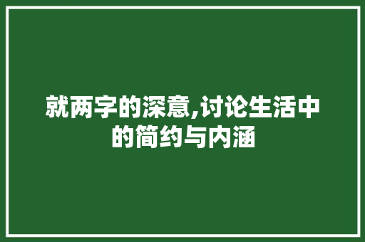 就两字的深意,讨论生活中的简约与内涵 个人简历