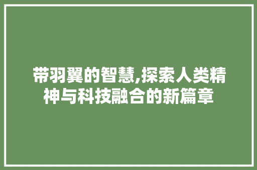 带羽翼的智慧,探索人类精神与科技融合的新篇章